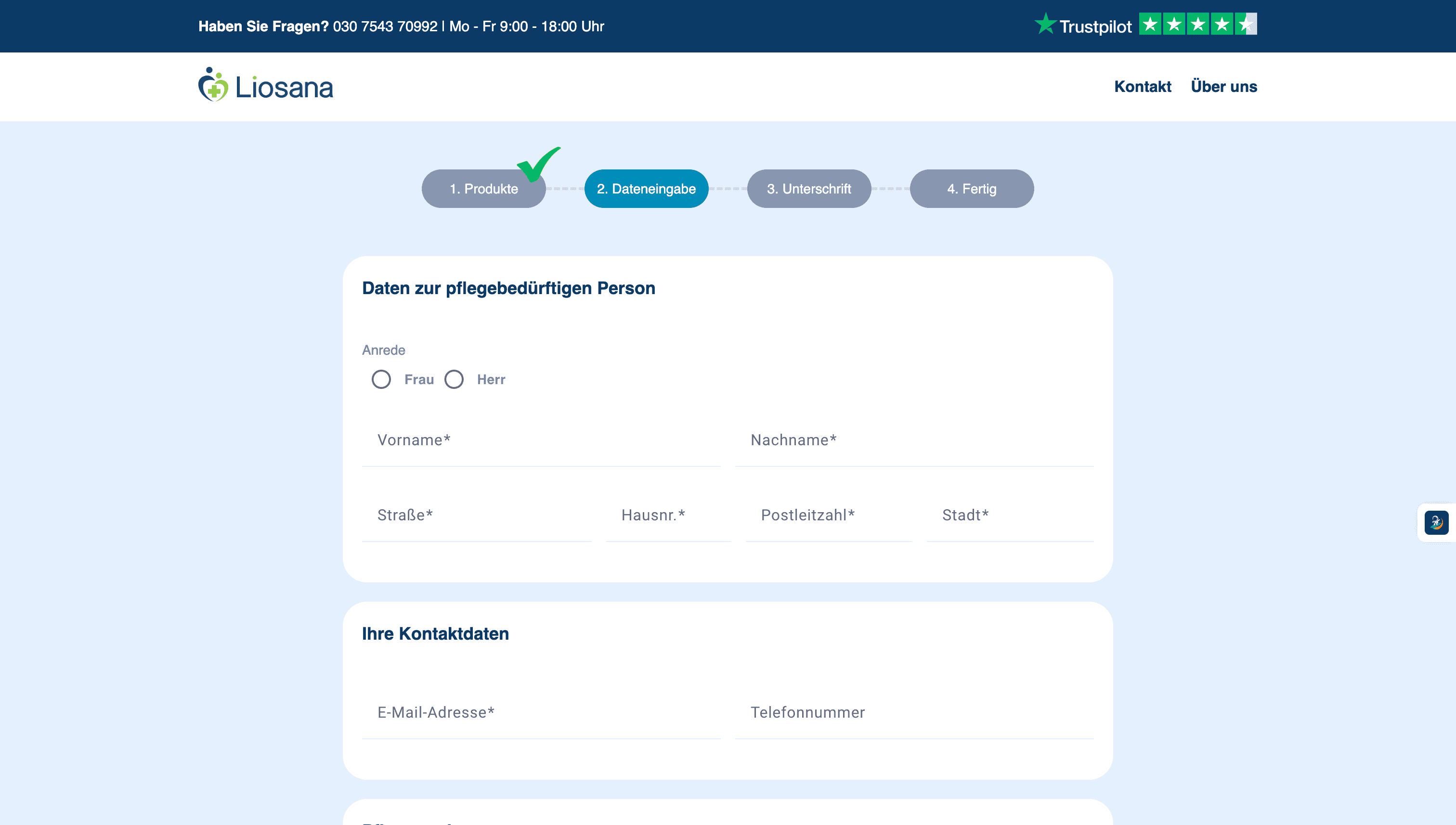 Liosana Care Supplies - Project Screenshot