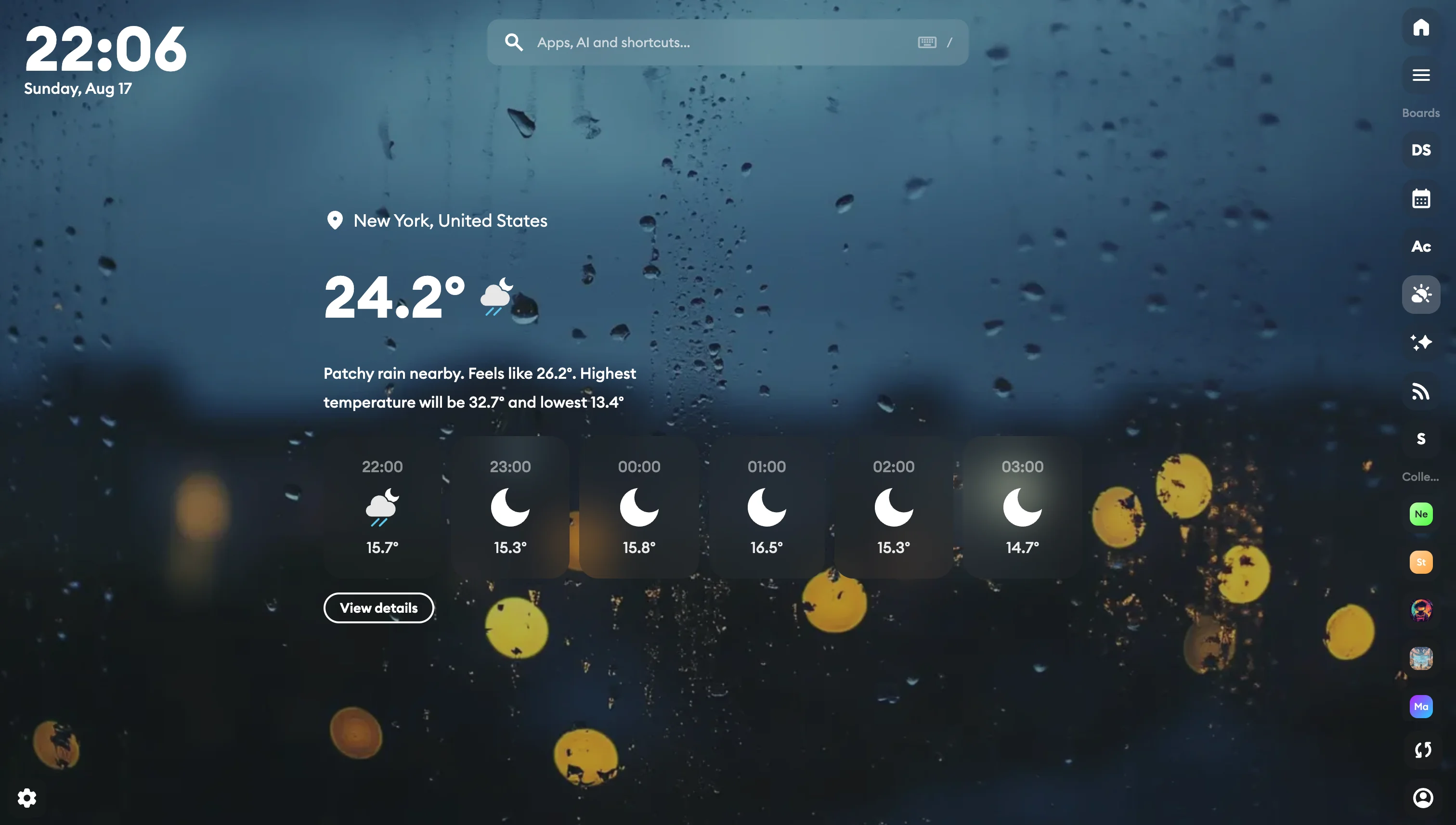 Spaceboard New Tab Dashboard - Screenshot